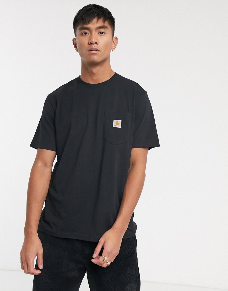 Carhartt WIP - T-shirt nera con tasca-Nero