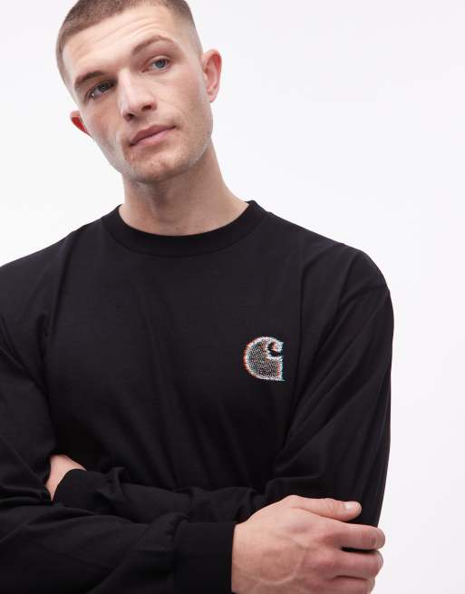 Carhartt WIP - T-shirt oversize manches longues avec imprimé au dos - Noir, 3 de 5