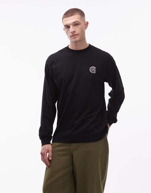 Carhartt WIP - T-shirt oversize manches longues avec imprimé au dos - Noir, 5 de 5