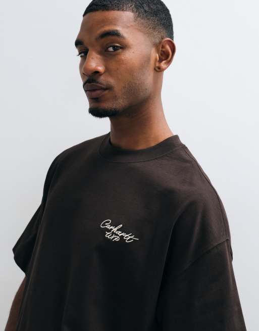 Carhartt WIP t-shirt Signature Script marron foncé, 3 de 5