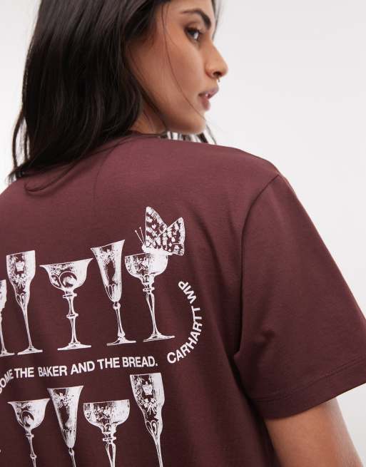 Carhartt WIP t-shirt Silver Cups bordeaux foncé, 3 de 4