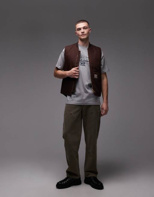 Carhartt WIP - T-shirt van zware stof in grijs, 2 van 5