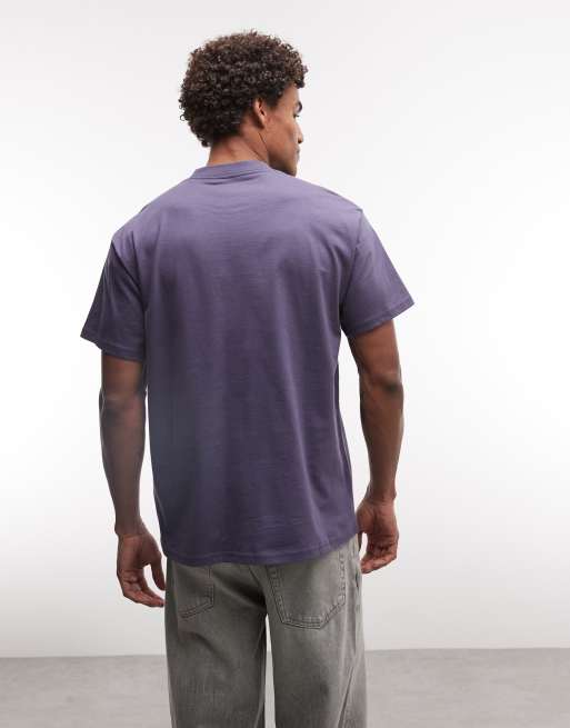 Carhartt WIP - T-shirt viola con stampa di ventilatore, 3 di 5