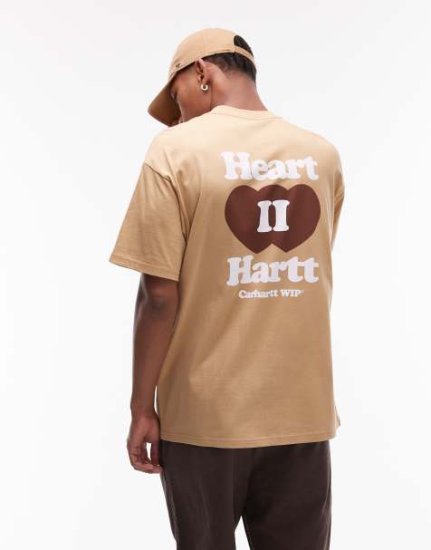 Carhartt WIP heart II hartt motif back t-shirt in dusty brown