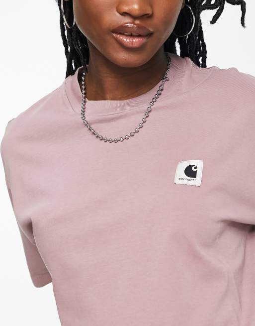 Carhartt WIP tacoma cropped t-shirt in pink, 3 of 4