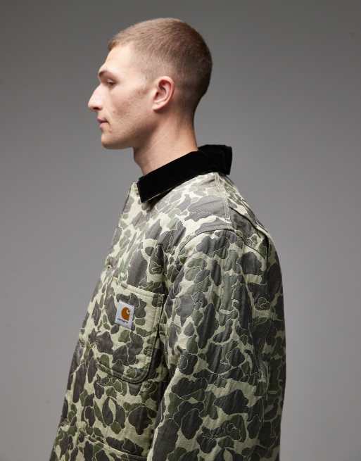Carhartt WIP - Tapestry Chore - Giaca verde mimetica jacquard, 4 di 5