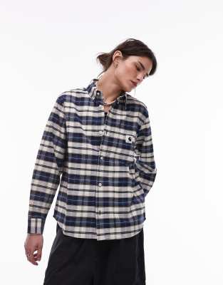 Carhartt WIP - Tarbell - Kariertes Hemd in Marineblau