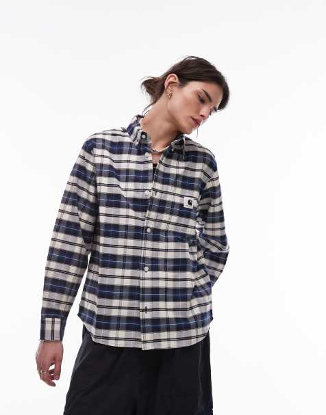 Carhartt WIP – Tarbell – Kariertes Hemd in Marineblau - view 1