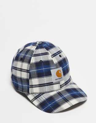 Carhartt WIP - Tarbell - Mütze in kariertem Marineblau