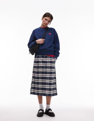 Carhartt Tarbell Plaid Skirt In Navy