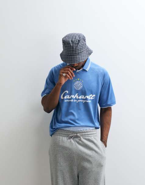 Carhartt WIP – Terrace – Blå fotbolls-t-shirt - view 1