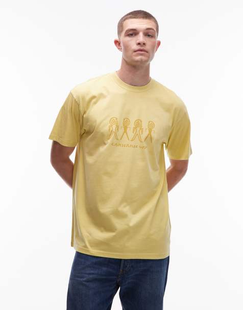Carhartt WIP – Terrestrial – Gul, ledig t-shirt med tryck - view 1