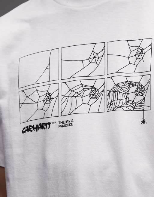 Carhartt WIP – Theory and Practice – Biały T-shirt, 4 z 5
