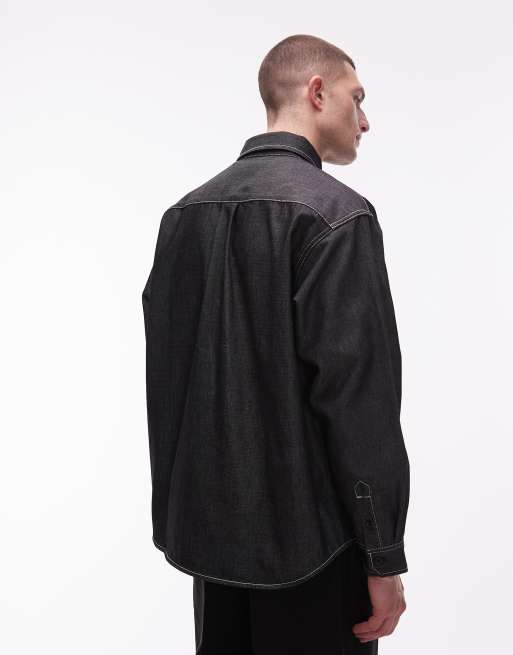 Carhartt WIP – Tigan – Blå jeansskjorta i styv denim, 3 av 5