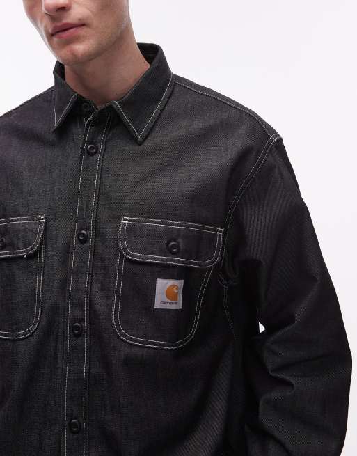 Carhartt WIP – Tigan – Blå jeansskjorta i styv denim, 5 av 5