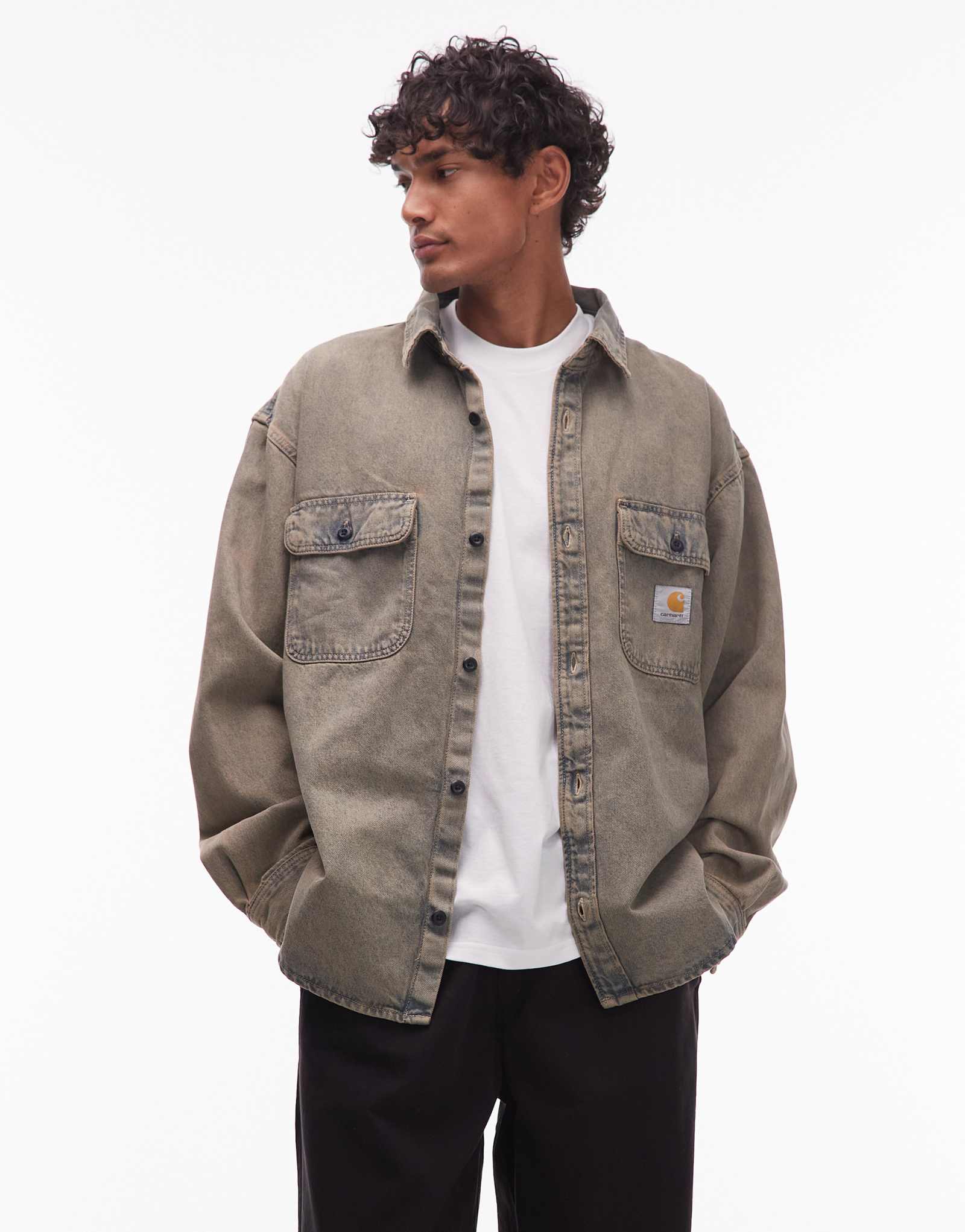 Застежка для кармана из джинсовой ткани Carhartt WIP tigan синего цвета, выстиранная