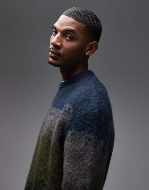 Carhartt WIP tinley knitted jumper in aysmetric stripe, 4 of 5