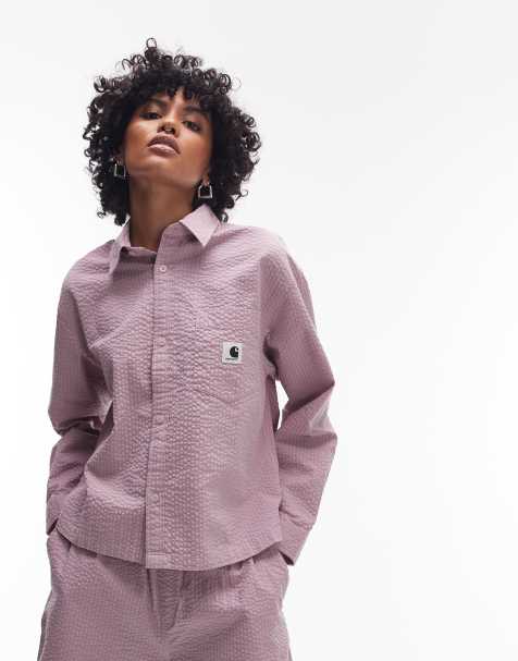Carhartt WIP - Toland - Chemise d'ensemble ample à manches longues en crêpe - Rose - view 1