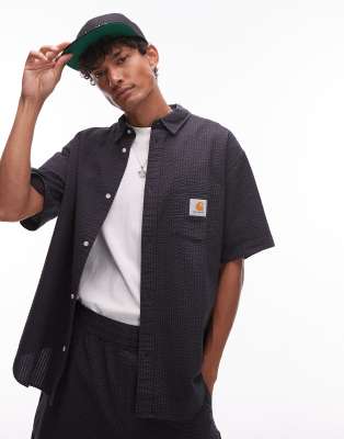Carhartt WIP Carhartt WIP toland seersucker loose fit shirt co-ord in black