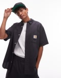 [Carhartt WIP] Carhartt WIP Toland seersucker loose fit shirt in black (part of a set) XS BLACK