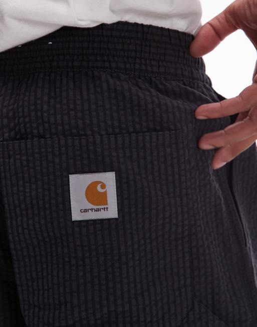 Carhartt WIP toland seersucker regular fit short co-ord in black, 3 of 5