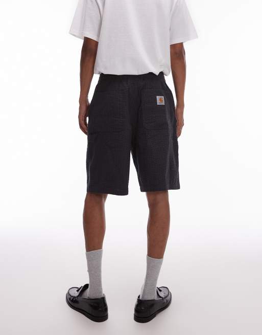 Carhartt WIP toland seersucker regular fit short co-ord in black, 4 of 5