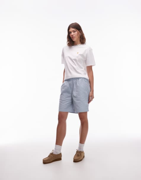 Carhartt WIP toland seersucker regular fit short co-ord in blue - view 1