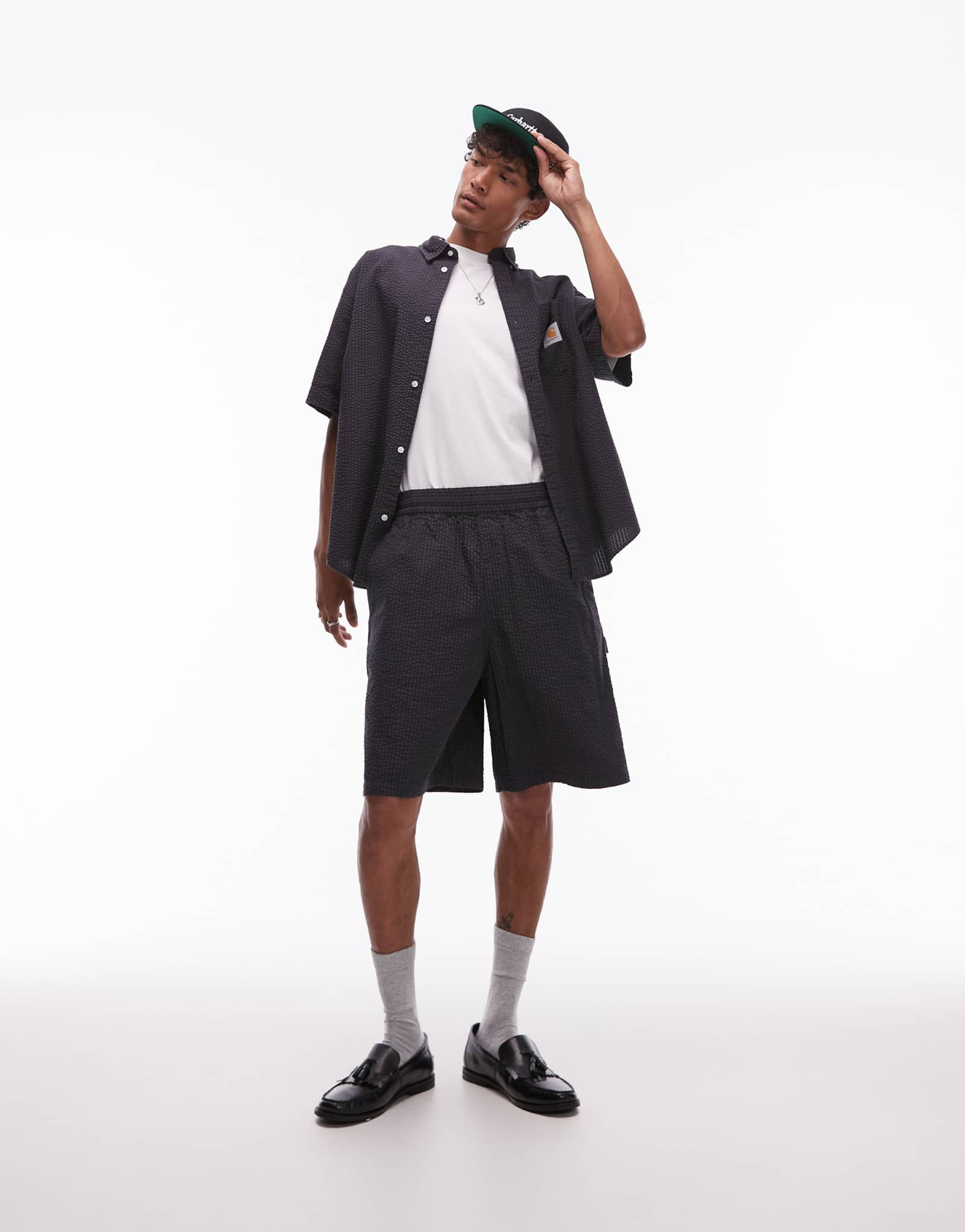 Шорты Carhartt WIP toland seersucker regular fit черного цвета - часть комплекта