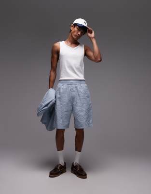 Carhartt Toland Seersucker Regular Fit Shorts In Blue