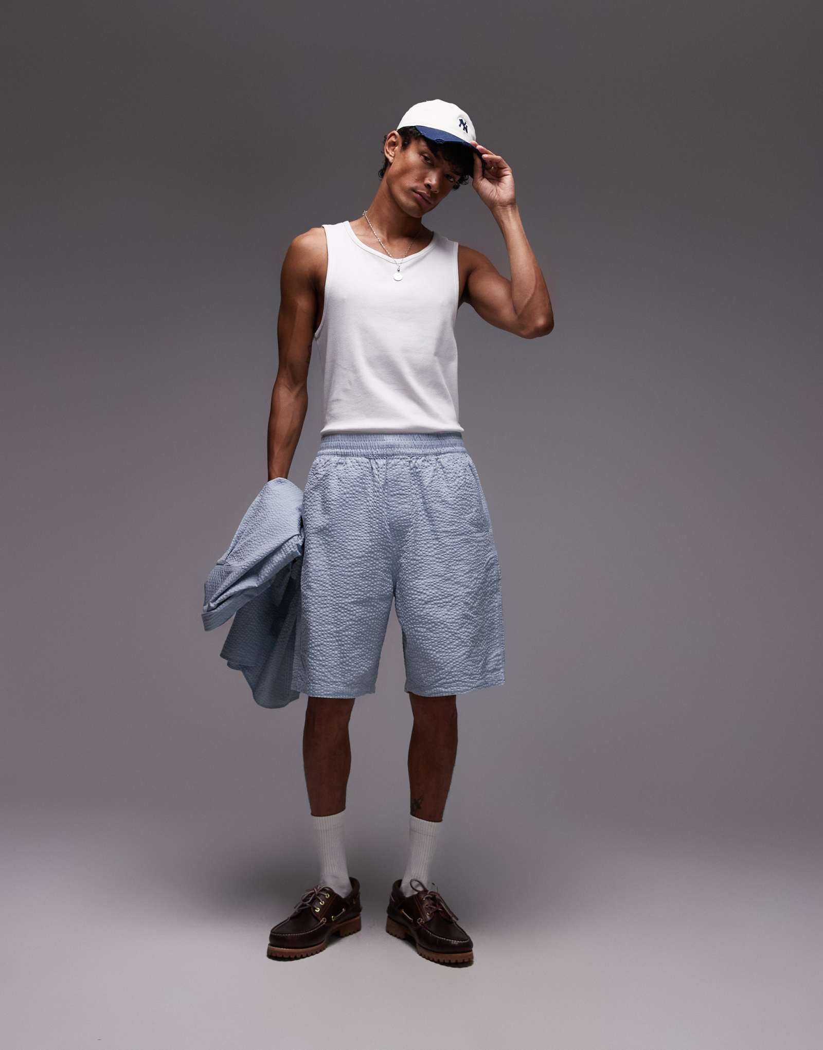 Шорты Carhartt WIP toland seersucker regular fit синего цвета - часть комплекта