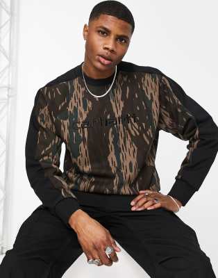 Janice exotisch in stand houden Carhartt WIP tonare camo sweatshirt in black | ASOS