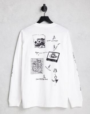 T-shirts et débardeurs Carhartt WIP - Top manches longues à imprimé - Blanc