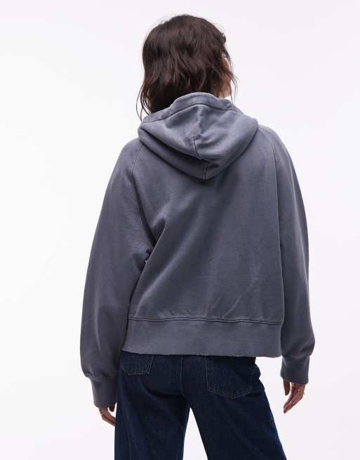 Carhartt WIP torian boxy zip through hoodie in washed blue, 4 of 4