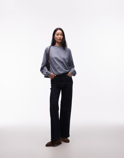 Carhartt WIP - Torian - Forvasket blå oversized T-shirt med lange ærmer, 3 af 4