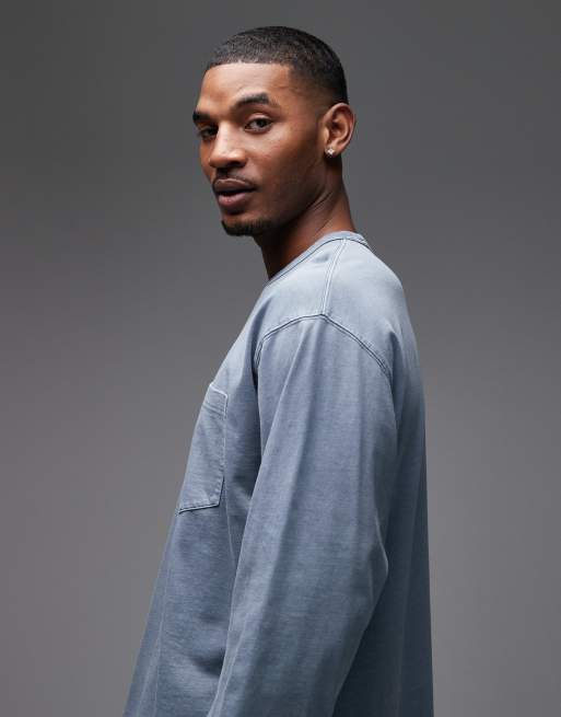 Carhartt WIP - Torian - Maglietta oversize a maniche lunghe blu slavato, 4 di 5