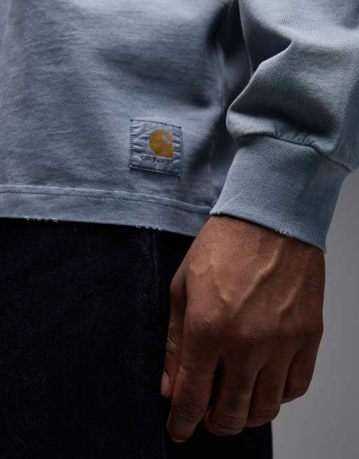 Carhartt WIP - Torian - Maglietta oversize a maniche lunghe blu slavato, 5 di 5