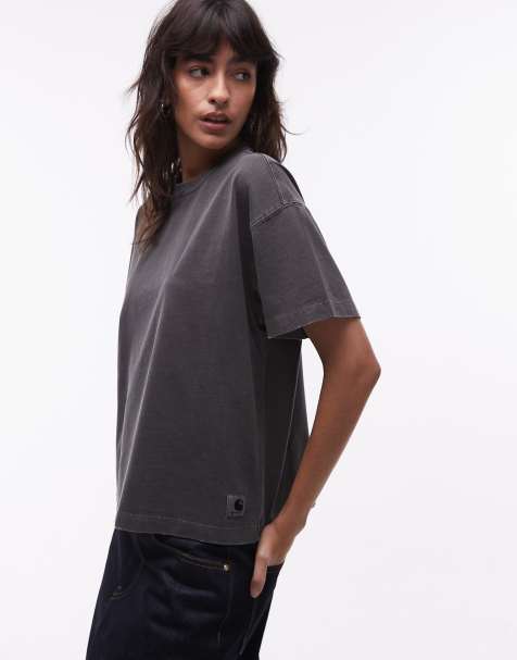 Carhartt WIP – Torian – Oversize-T-Shirt in verwaschenem Schwarz - view 1