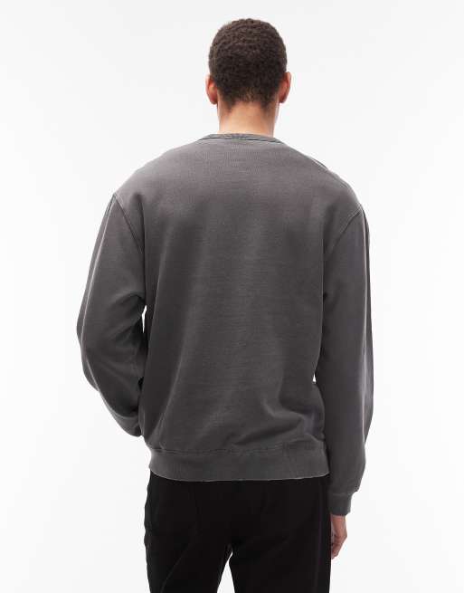 Carhartt WIP - Torian - Oversized sweatshirt zonder sluiting in zwart met wassing, 3 van 5