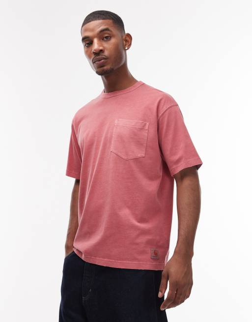 Carhartt WIP – Torion – T-shirt oversize w spranym czerwonym kolorze
