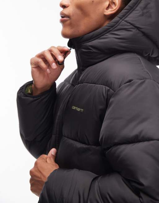 Carhartt WIP – Toronto – Svart, vattenavvisande pufferjacka med kamouflagemönstrat foder, 5 av 5