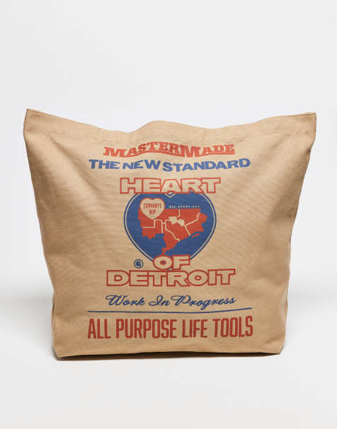 Carhartt WIP - Tote tas van canvas met grafische print in beige - view 1