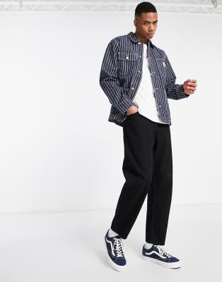 Carhartt WIP trade michigan coat in navy hickory stripe | ASOS