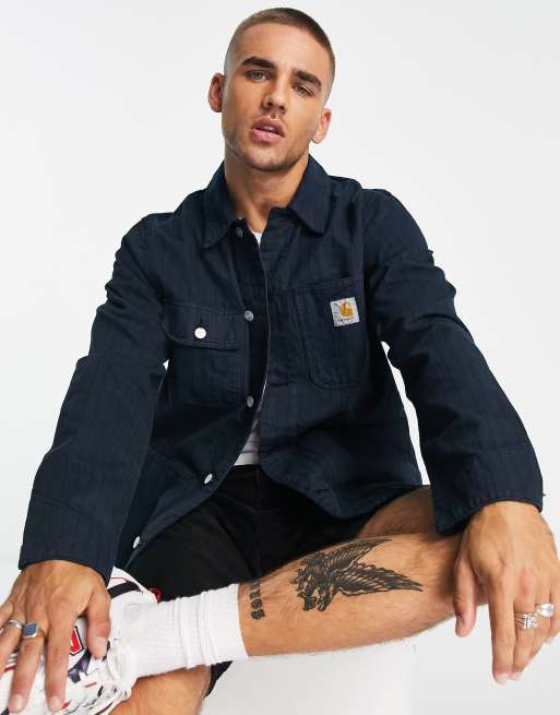 Carhartt WIP – Trade Michigan – Jacke in Blau mit Nadelstreifen