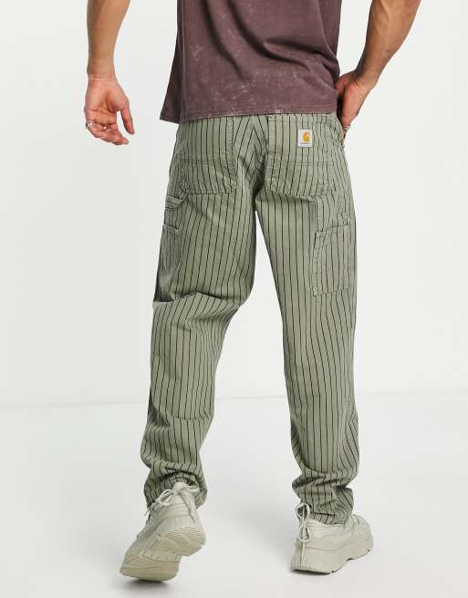 Carhartt WIP Trade Pantalon de travail rayures tr s fines Vert