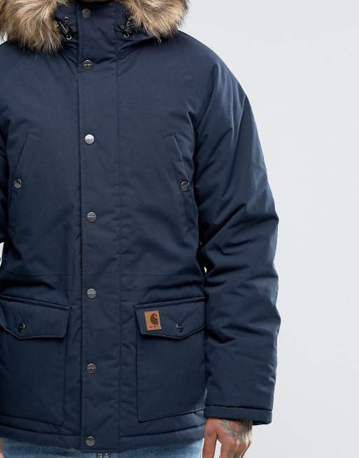 Carhartt homme  Manteau capuche fourrée trapper parka