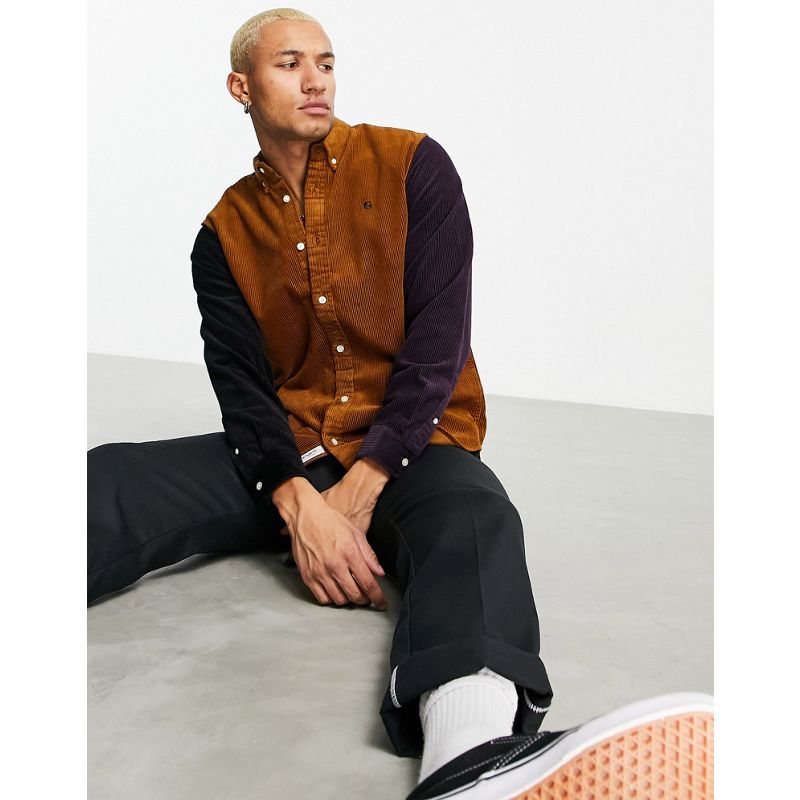 Uomo Camicie Carhartt WIP - Triple Madison - Camicia in velluto a coste marrone multicolore