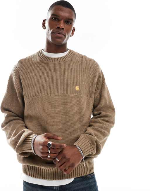 Carhartt WIP - Trui met print in beige