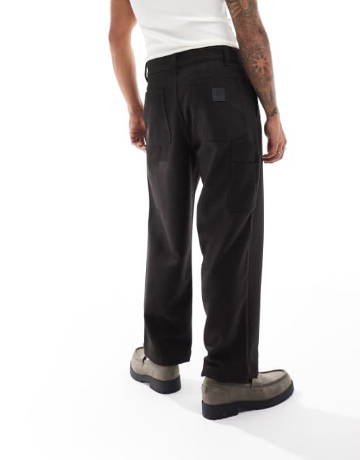 Carhartt WIP Truman relaxed fit pants in dark brown, 3 of 5