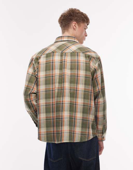 Carhartt WIP tunick long sleeve shirt in green check, 3 of 5