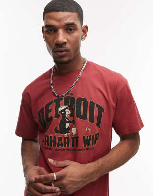 underground graphic t-shirt in red